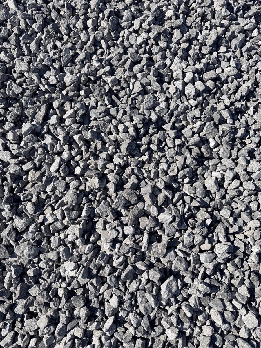 Close up of gray crushed stone